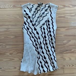 Giorgio Armani silk black and white tank size 4